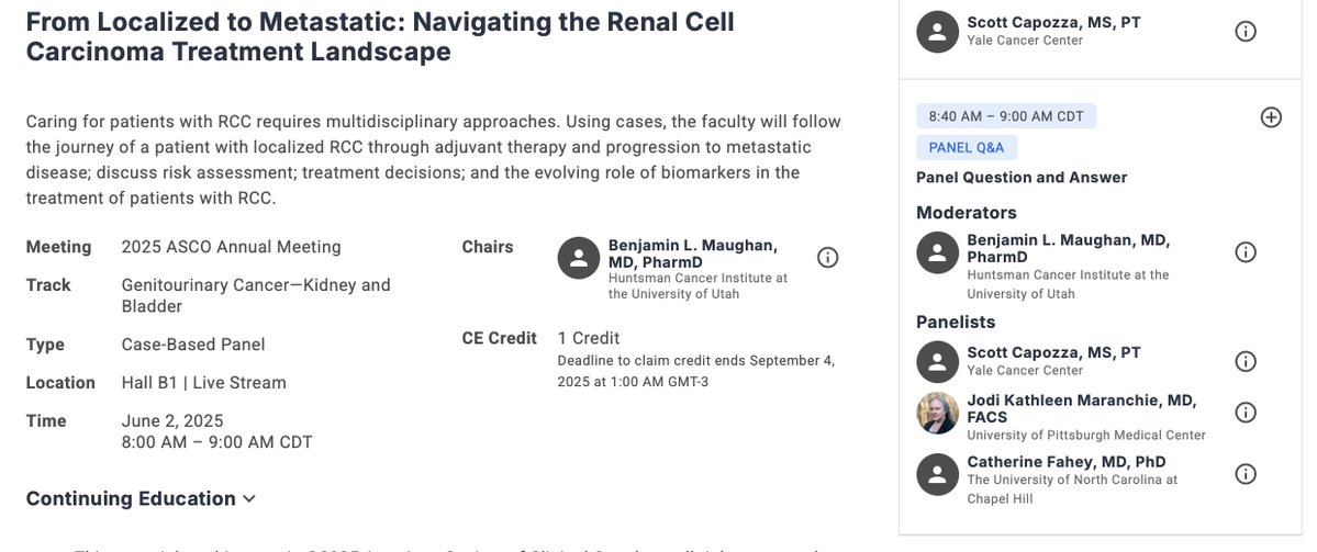 Cristiane D Bergerot (@crisbergerot) on Twitter photo 🧬 From Localized to Metastatic: Navigating RCC Treatment
Join us as experts walk through real-world cases across the RCC continuum—from adjuvant therapy to mRCC.
💡 Risk stratification, treatment decisions & biomarkers in focus.
📍 #ASCO25 | <a href="/maughanonc/">Benjamin L Maughan</a> <a href="/ScottCapozza/">Scott Capozza, PT, MSPT</a> 🧬 From Localized to Metastatic: Navigating RCC Treatment
Join us as experts walk through real-world cases across the RCC continuum—from adjuvant therapy to mRCC.
💡 Risk stratification, treatment decisions & biomarkers in focus.
📍 #ASCO25 | <a href="/maughanonc/">Benjamin L Maughan</a> <a href="/ScottCapozza/">Scott Capozza, PT, MSPT</a>