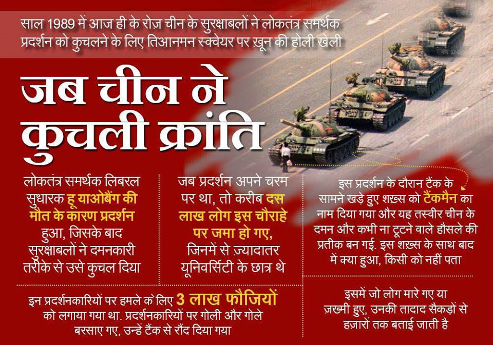 Vishwa Samvad Kendra (@vskgujarat) on Twitter photo #TiananmenSquareMassacre
4 рдЬреВрди 1989 рддрд┐рдпрд╛рдирдореЗрди рд╕реНрдХреНрд╡реЗрд░ рдкрд░ рдЪреАрди рдиреЗ рдЦреЗрд▓реА рдЦреВрдиреА рд╣реЛрд▓реА.
рд╢рд╛рдВрддрд┐рдкреВрд░реНрдг рдкреНрд░рджрд░реНрд╢рди рдХреЗ рдЦрд┐рд▓рд╛рдл рдЪреАрди рдХреА рд╕рд░рдХрд╛рд░ рдиреЗ рдмреАрдЬрд┐рдВрдЧ рдХреА рд╕рдбрд╝рдХреЛрдВ рдкрд░ рдЯреИрдВрдХ рдЙрддрд╛рд░ рджрд┐рдП. рд╣рдЬрд╛рд░реЛ рд▓реЛрдЧреЛрдВ рдХреА рдЬрд╛рди рдЪрд▓реА рдЧрдпреА. рдЗрд╕ рдШрдЯрдирд╛ рдХреЛ рдерд┐рдпрд╛рдирдореЗрди рд╕реНтАНрдХреНтАНрд╡реЙрдпрд░ рдирд░рд╕рдВрд╣рд╛рд░ рдХреЗ рдирд╛рдо рд╕реЗ рдЬрд╛рдирд╛ рдЬрд╛рддрд╛ рд╣реИ
vskgujarat.com/?p=11386 #TiananmenSquareMassacre
4 рдЬреВрди 1989 рддрд┐рдпрд╛рдирдореЗрди рд╕реНрдХреНрд╡реЗрд░ рдкрд░ рдЪреАрди рдиреЗ рдЦреЗрд▓реА рдЦреВрдиреА рд╣реЛрд▓реА.
рд╢рд╛рдВрддрд┐рдкреВрд░реНрдг рдкреНрд░рджрд░реНрд╢рди рдХреЗ рдЦрд┐рд▓рд╛рдл рдЪреАрди рдХреА рд╕рд░рдХрд╛рд░ рдиреЗ рдмреАрдЬрд┐рдВрдЧ рдХреА рд╕рдбрд╝рдХреЛрдВ рдкрд░ рдЯреИрдВрдХ рдЙрддрд╛рд░ рджрд┐рдП. рд╣рдЬрд╛рд░реЛ рд▓реЛрдЧреЛрдВ рдХреА рдЬрд╛рди рдЪрд▓реА рдЧрдпреА. рдЗрд╕ рдШрдЯрдирд╛ рдХреЛ рдерд┐рдпрд╛рдирдореЗрди рд╕реНтАНрдХреНтАНрд╡реЙрдпрд░ рдирд░рд╕рдВрд╣рд╛рд░ рдХреЗ рдирд╛рдо рд╕реЗ рдЬрд╛рдирд╛ рдЬрд╛рддрд╛ рд╣реИ
vskgujarat.com/?p=11386