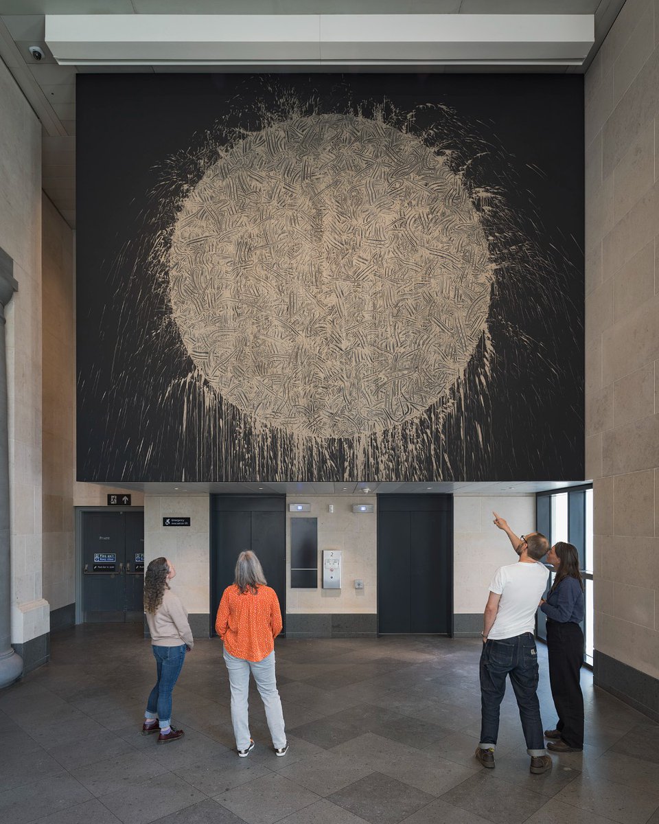Celebrating human creativity from ancient times to the present day ✨

Today marks the birthday of Contemporary artist Richard Long, born #OnThisDay in 1945. His new work, 'Mud Sun', sits at the top of the main stairs in our newly reopened Sainsbury Wing. Forming a bridge between