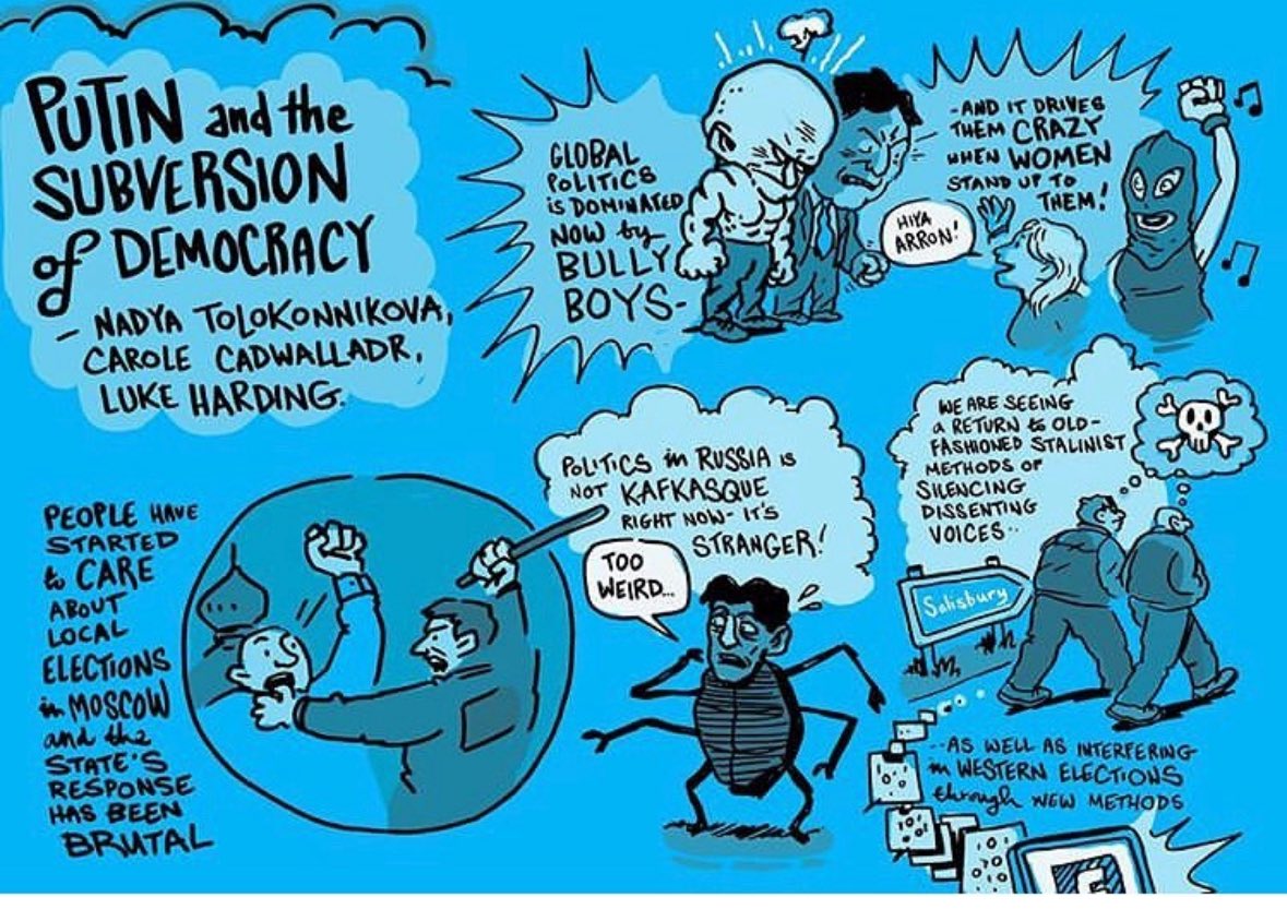 Byline Festival has always been worried about defending democracy here is a cartoon of our 2018 festival years before the Ukrainian invasion

Never before has our 2025 festival theme defending democracy &amp; truth been more important

11-13/7 , Keel Uni 

bylinefestival.com