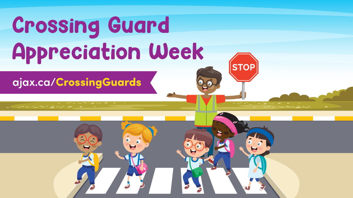 TownOfAjax's tweet photo. Today marks the first day of #CrossingGuardAppreciationWeek!
 
Check out testimonials from some TOA schools about why they appreciate their crossing guard:
 
“The crossing guard, Shehla, at AG Bell is awesome. She is always connecting with our students and parents and is very cautious when doing her job…”
 
To read more and other testimonials, visit: https://t.co/oaR14uocw9