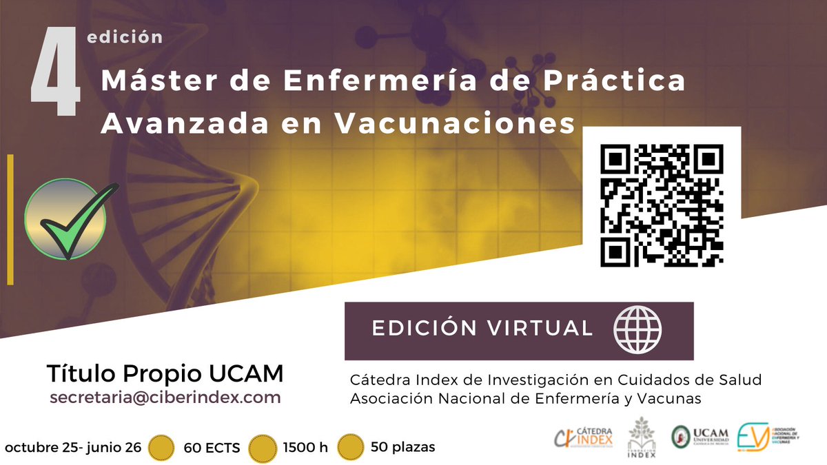 🎓 ¡Matrícula abierta para la 4ª edición del Máster EPA  en Vacunaciones! 💉
✔️ Formación 100% online
✔️ Sesiones prácticas en directo
✔️ Enfoque en liderazgo, gestión e investigación
✔️ Publica tu TFM en revistas científicas
📢 ¡Reserva ya tu plaza!
🔗fundacionindex.com/catedra/epa-va…