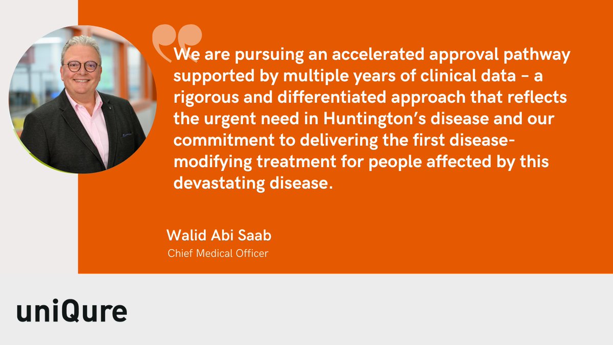 Following recent Type B meetings, alignment with the FDA continues to support an Accelerated Approval pathway for AMT-130 in #Huntingtonsdisease. We've reached alignment with the FDA in several key areas, with a BLA submission expected in early 2026. uniqure.gcs-web.com/news-releases/…