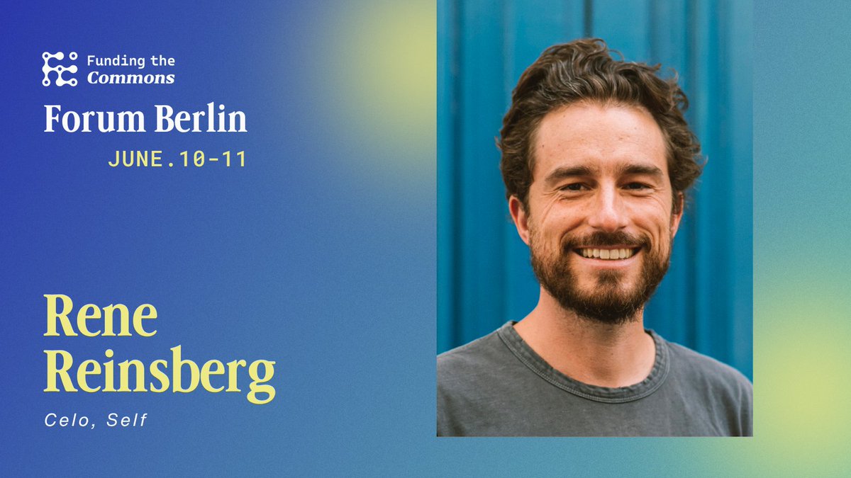 From identity to privacy to prosperity, <a href="/RegenRene/">Rene ◘ 🦇🌳</a>  will join Funding the Commons Forum Berlin to explore what’s next for regenerative systems. 🌀🌱

The co-founder of <a href="/Celo/">Celo.eth/acc 🦇 🌳</a> and @selfprotocol will speak on privacy infrastructure for global-scale coordination.