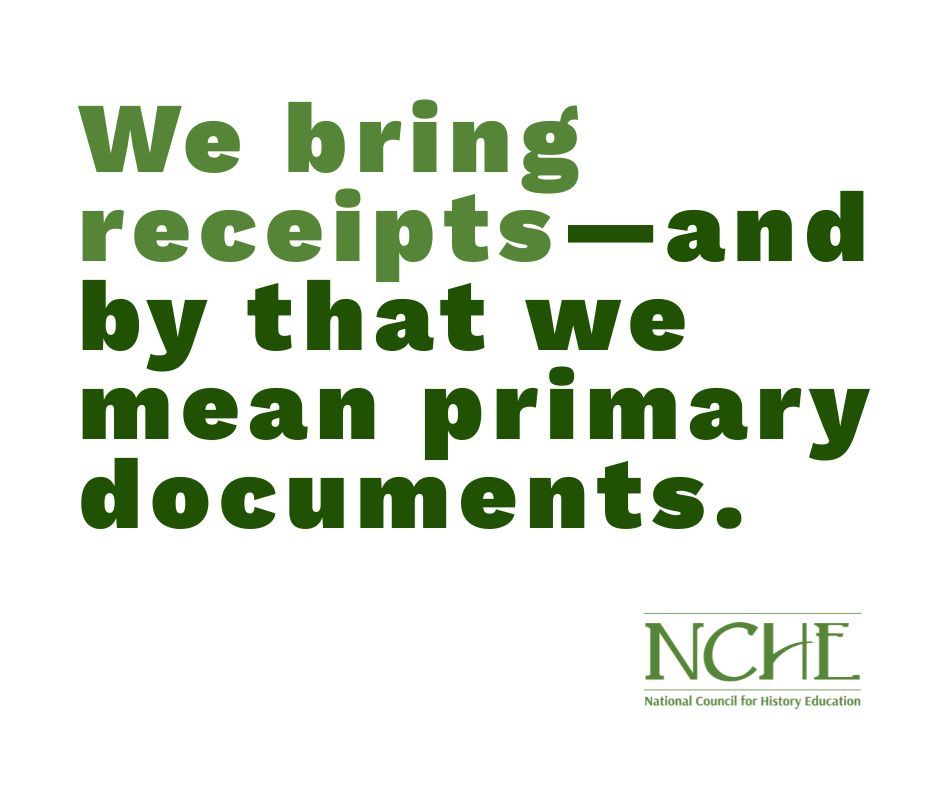 We bring receipts—and by that we mean primary documents.

History educators need backup. You in?

bit.ly/joinNCHE