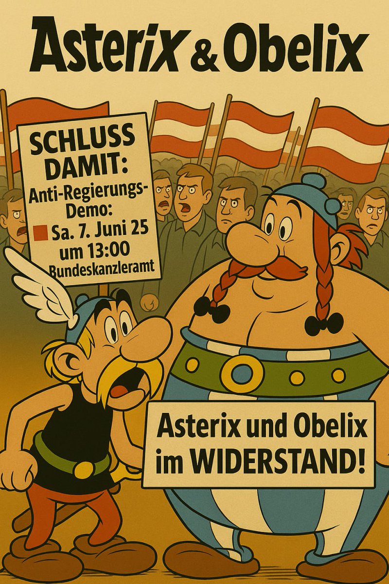 👉👉👉 Wir haben Verstärkung bekommen, sei auch du dabei!

Nächste 
🟥 Anti-Regierungs-Demo
⬜️ Sa, 7. 6. 25 um 13:00
🟥 Bundeskanzleramt

Wir sehen uns dort, 
🇦🇹Martin Rutter🇦🇹