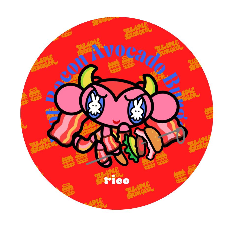 🍔グッズ紹介🍔
①バーガー缶バッジ

⌒⌒⌒⌒⌒⌒⌒⌒⌒⌒
No.1
Hot Bacon Avocado Burger

ホットな辛さがクセになる
おすすめメニュー！
アボカドツノのお手入れは欠かさないよ

︶︶︶︶︶︶︶︶︶︶︶︶
⚪︎クリエーターズマーケット
⚪︎6月21日(土) 22日(日)
🍒rico
【2号館M-265】