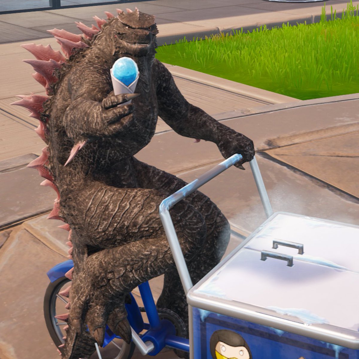 Godzilla offers you a snow cone