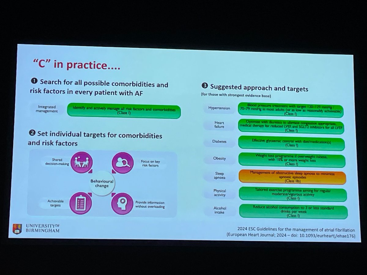 Sarah Hudson (@sarahhudsonuk) on Twitter photo Prof Kotecha highlighting targets to improve management of AF from the <a href="/escardio/">European Society of Cardiology</a> guidelines- shared at #bcs2025 #cardioed Prof Kotecha highlighting targets to improve management of AF from the <a href="/escardio/">European Society of Cardiology</a> guidelines- shared at #bcs2025 #cardioed