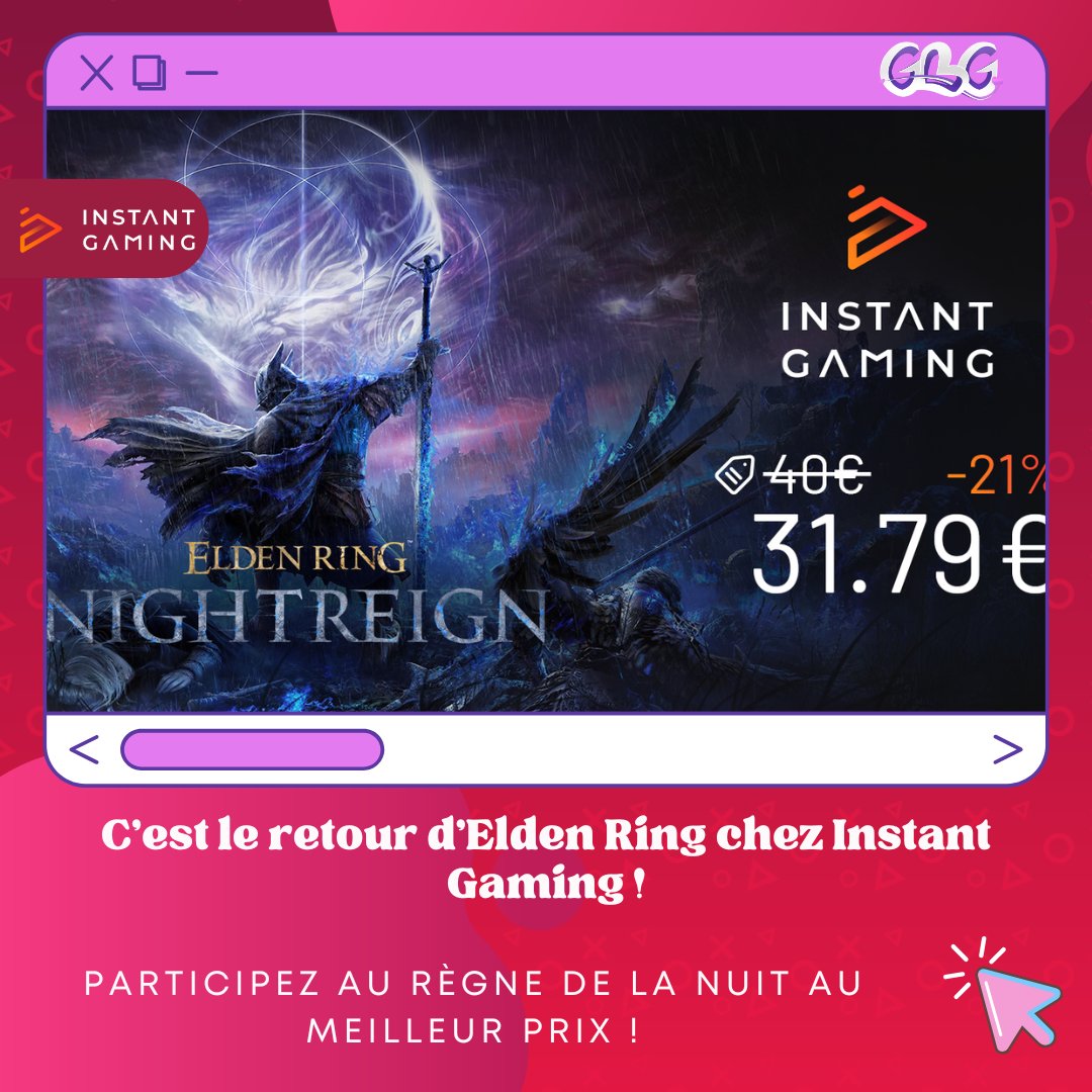 👾 Geeks By Girls 👾 (@geeksbygirls) on Twitter photo Le retour d'#ELDENRING chez <a href="/InstantGamingFR/">Instant Gaming</a>, avec #ELDENRINGNIGHTREIN, s'accompagne d'un prix décapité de 21% pour fêter le règne de la nuit ! ⚔🔻
instant-gaming.com/fr/18294-achet…
❤#Gaming #GamingNews #JeuxVideo #PC #GBG Le retour d'#ELDENRING chez <a href="/InstantGamingFR/">Instant Gaming</a>, avec #ELDENRINGNIGHTREIN, s'accompagne d'un prix décapité de 21% pour fêter le règne de la nuit ! ⚔🔻
instant-gaming.com/fr/18294-achet…
❤#Gaming #GamingNews #JeuxVideo #PC #GBG