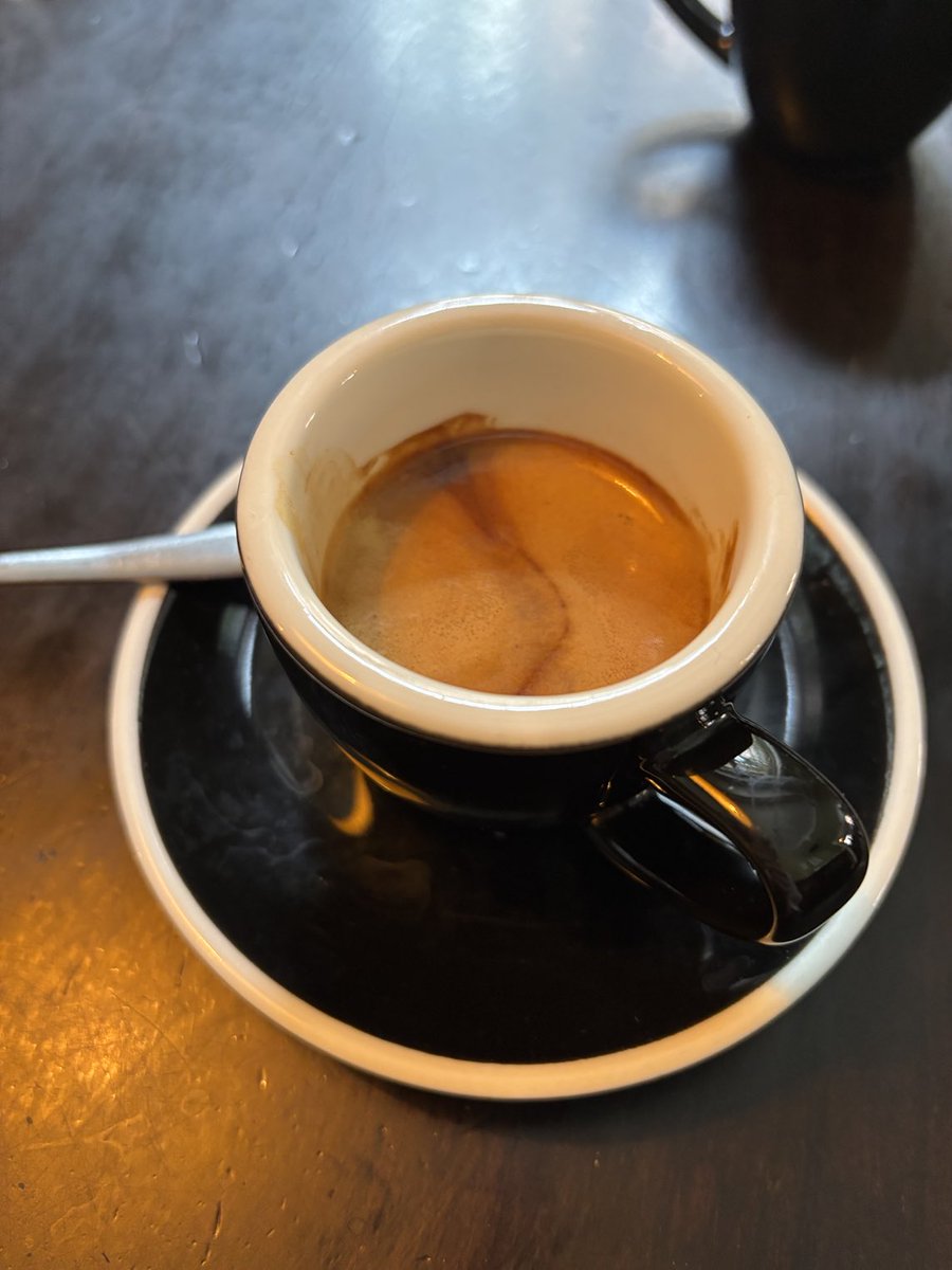 A bake off ahead for opening back again tomorrow so I poured myself a nice espresso: beautiful.