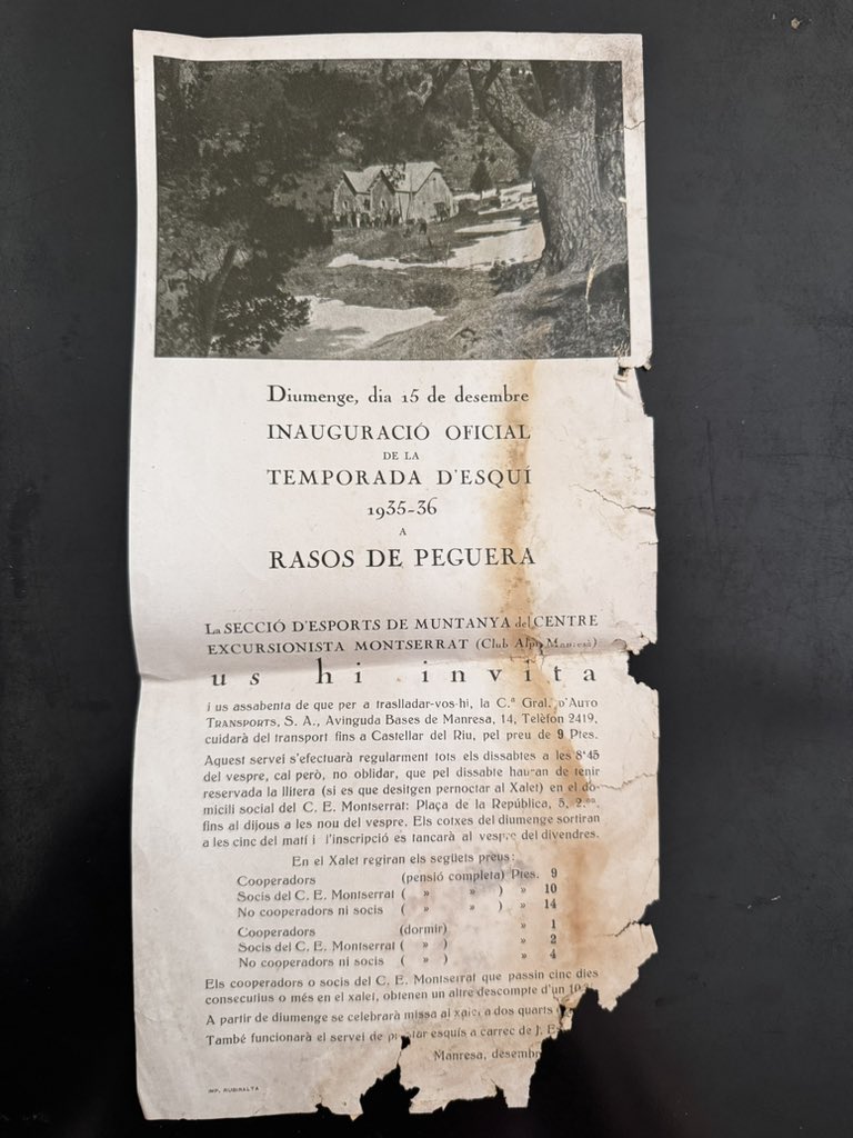 📜 HISTÒRIA 🗃️

Avui hem recuperat una petita part de la història del Xalet-Refugi de #RasosdePeguera, un document de fa 90 anys, dos anys després de la seva inauguració.