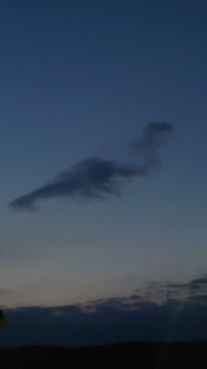 今空北空です。この時間でも明るいです。雲が恐竜の形に見えます。