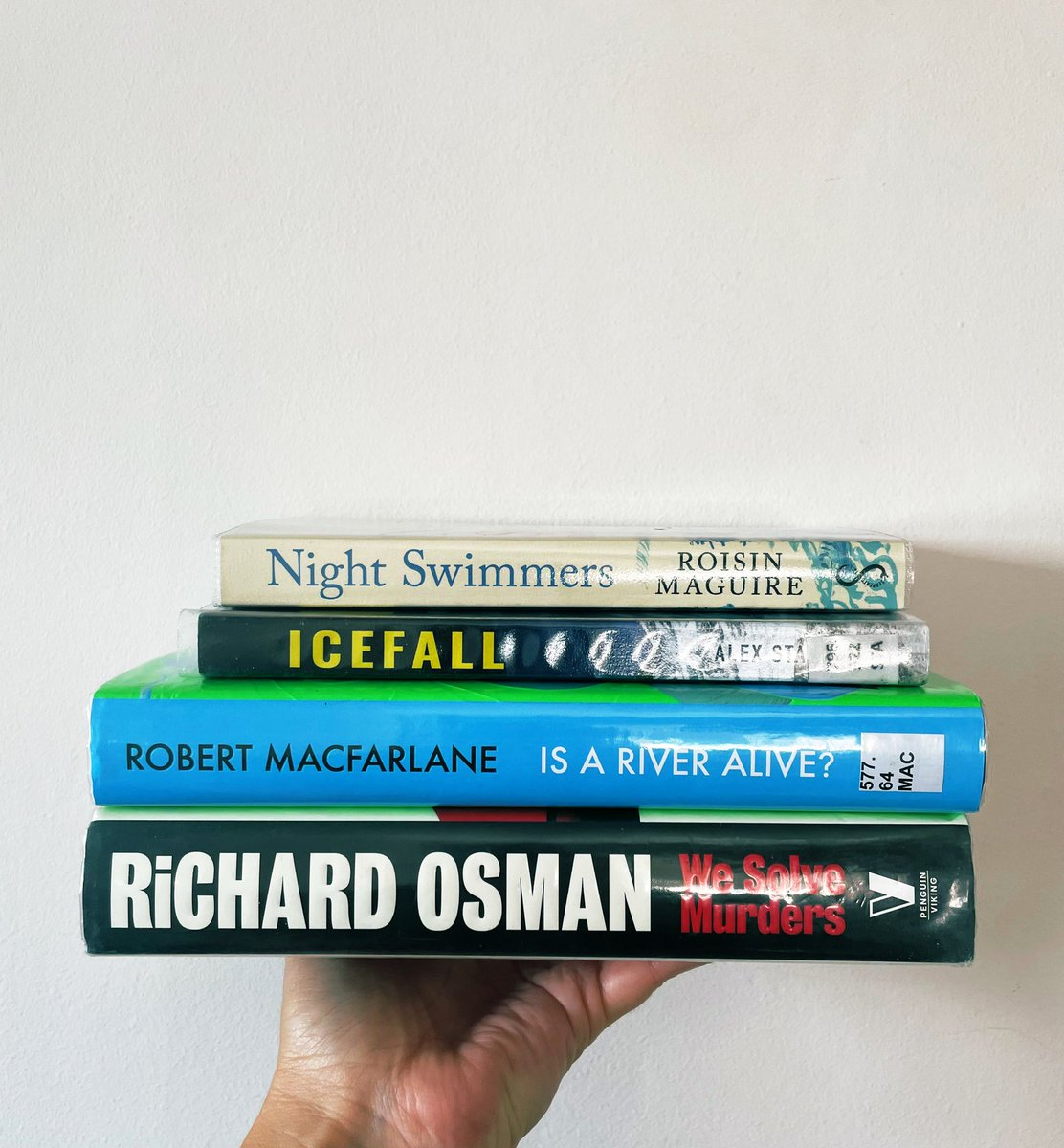 Miles with Michelle Coaching (@mileswithshell) on Twitter photo New library book day!
Night Swimmers by Roisin Maguire
Icefall by <a href="/alex_staniforth/">Alex Staniforth</a>
Is a River Alive? By <a href="/RobGMacfarlane/">Robert Macfarlane</a>
We Solve Murders by <a href="/richardosman/">Richard Osman</a> New library book day!
Night Swimmers by Roisin Maguire
Icefall by <a href="/alex_staniforth/">Alex Staniforth</a>
Is a River Alive? By <a href="/RobGMacfarlane/">Robert Macfarlane</a>
We Solve Murders by <a href="/richardosman/">Richard Osman</a>