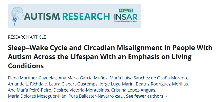 🧠✨ New paper out!
We examined sleep–wake cycle &amp; circadian misalignment in people with autism across different ages, highlighting the role of living conditions, specially when transitioning to residential facilities.
🔗 doi.org/10.1002/aur.70…
#Autism #Sleep