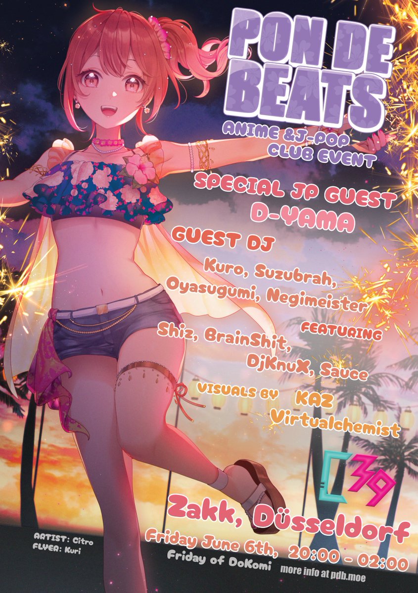 🔥 Nothing planned for DoKomi Friday night? 🔥
Ready to party like you're in a J-Rave anime dream?

Our friends from Pon de Beats are back with an all-night Anikura, teaming up with Cheers_39 to bring you the ultimate anime music rave! 🎶💥

Expect high-energy remixes, original