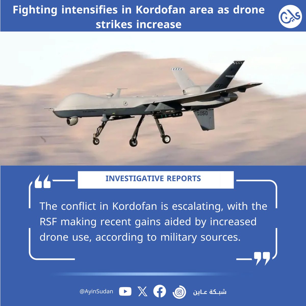 Ayin Network - شبكة عاين (@ayinsudan) on Twitter photo 🚨 Fighting in #Kordofan escalates as drone strikes give RSF new ground.
Clashes in Al-Khuwei & Al-Dibeibat displace civilians fleeing to El-Obeid under harsh conditions.
🔗 Full report via <a href="/AyinSudan/">Ayin Network - شبكة عاين</a>: 3ayin.com/en/kordofans/
#KeepEyesOnSudan 🚨 Fighting in #Kordofan escalates as drone strikes give RSF new ground.
Clashes in Al-Khuwei & Al-Dibeibat displace civilians fleeing to El-Obeid under harsh conditions.
🔗 Full report via <a href="/AyinSudan/">Ayin Network - شبكة عاين</a>: 3ayin.com/en/kordofans/
#KeepEyesOnSudan