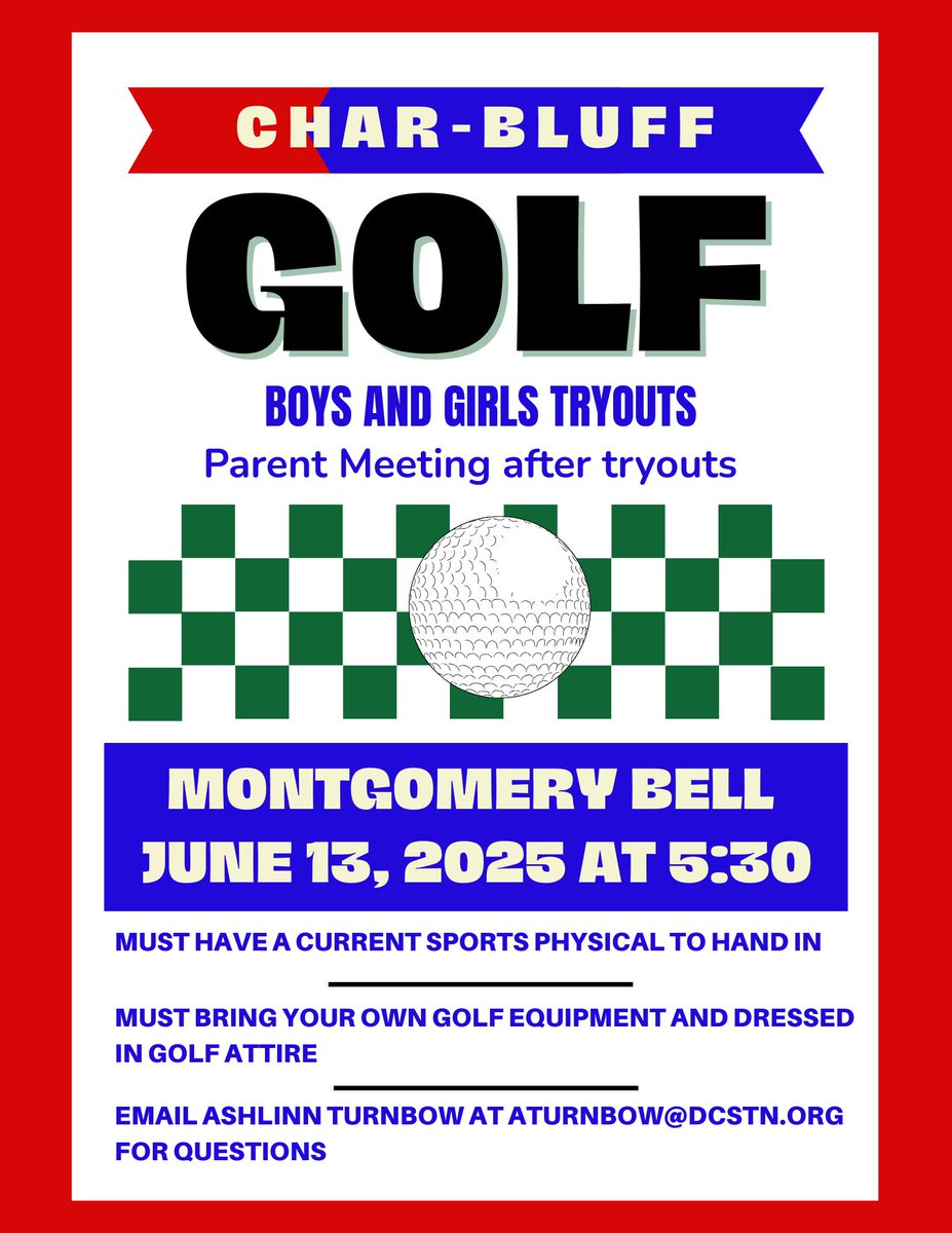 Golf Tryout Info for CWHS!