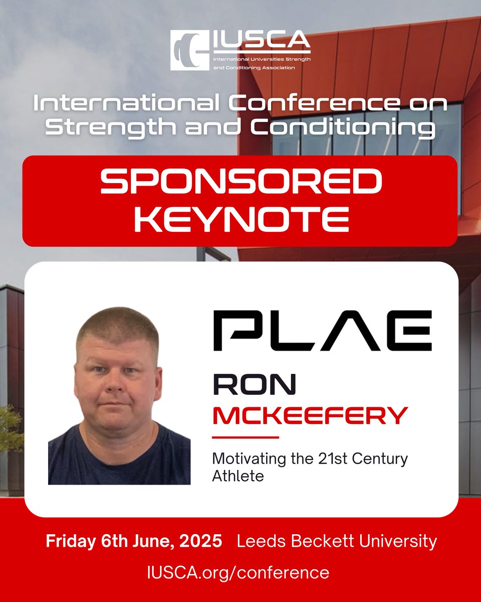 📢The IUSCA is proud to announce that <a href="/plaeglobal/">PLAE</a>  will be the official sponsor of the keynote address by internationally recognised coach and educator, <a href="/RMcKeefery/">Ron McKeefery, PhD</a> at this year’s conference!

Ron McKeefery is globally acknowledged as a leader in sports performance and athletic