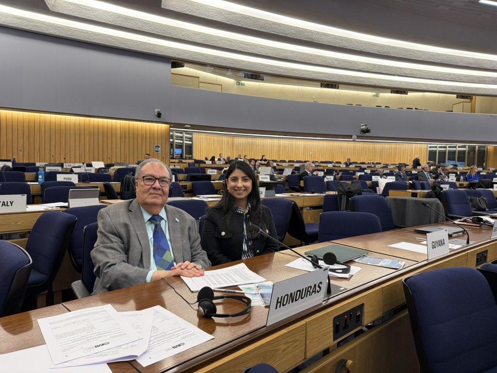 We are attending the 75th Session of the Technical Cooperation Committee at the headquarters of the Interbational Maritime Organization IMO London in the company of Lawyer Natali Molina, Maritime Advisor of the Merchant Navy of Honduras!