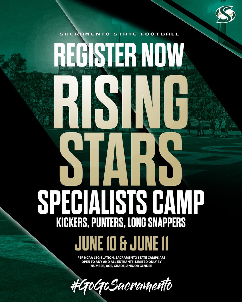 Spec Camp right around the corner…

June 1️⃣0️⃣ &amp; June 1️⃣1️⃣

❎ No walk ups allowed.
⚠️spots filling up quick.

Sign up here ⤵️
…entostatefootballcamps.totalcamps.com/shop/EVENT