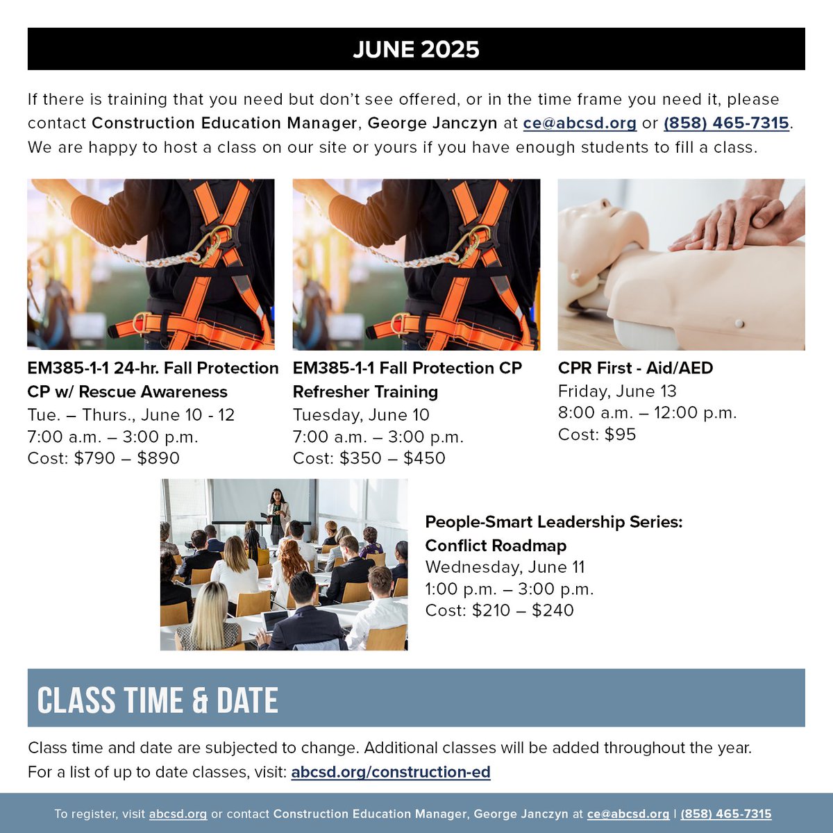 Stay certified. Stay compliant. Stay Competitive. Swipe for our June Construction Education classes 👉

Register today to reserve your spot 🔗abcsd.org

#ABCMeritShopProud #Construction #ConstructionEducation #ConstructionTraining