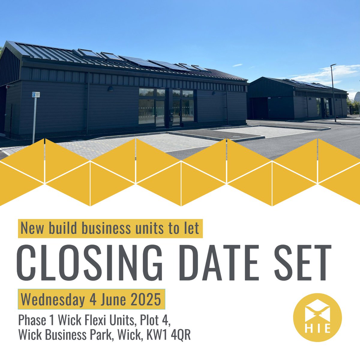 HIE (@hiescotland) on Twitter photo Are you looking for small business premises in Wick?
We have a closing date set as Wednesday 4 June for three new build commercial units.
Find out more: ow.ly/RP3C50W2r3f
<a href="/graham_sibbald1/">Graham + Sibbald</a> Are you looking for small business premises in Wick?
We have a closing date set as Wednesday 4 June for three new build commercial units.
Find out more: ow.ly/RP3C50W2r3f
<a href="/graham_sibbald1/">Graham + Sibbald</a>