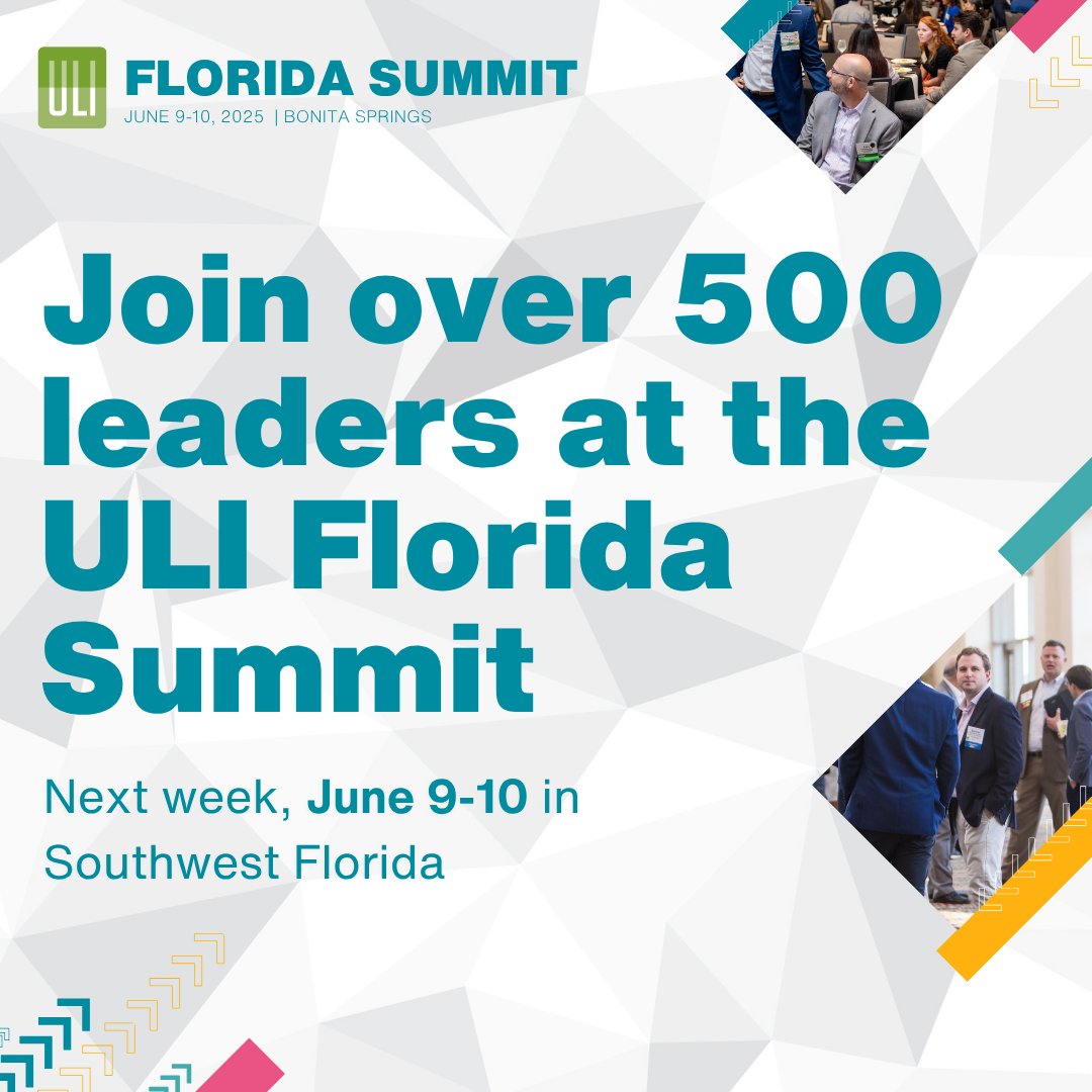 It's almost here! Join us next week in Bonita Springs for the 2025 statewide ULI Florida Summit. Connect with the top minds in real estate, development, and land use — all coming together to shape the future of Florida. 

Get your tickets: on.uli.org/PZ3350W2y4j