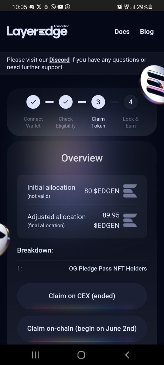 For a minute there I was happy I was eligible for $EDGE despite not submitting kyc, but Layeredge did not even allow me claim the $2🥲