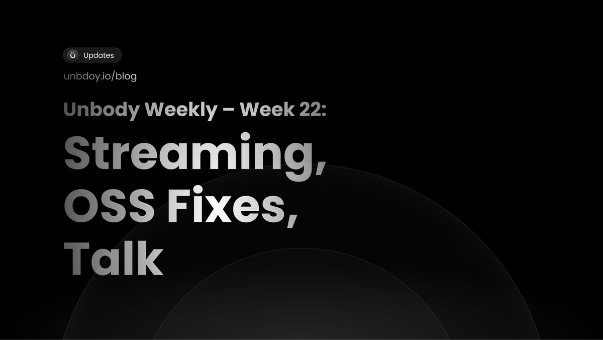 Here’s what we shipped last week:
Streaming, stricter types, and a talk on generative UI state.

unbody.io/blog/update-we…