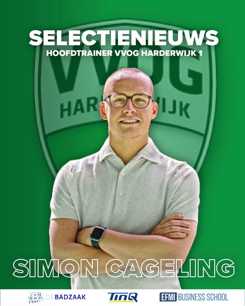 VVOGzat's tweet photo. Simon Cageling nieuwe hoofdtrainer VVOG Harderwijk https://t.co/UwVQOTxOXY