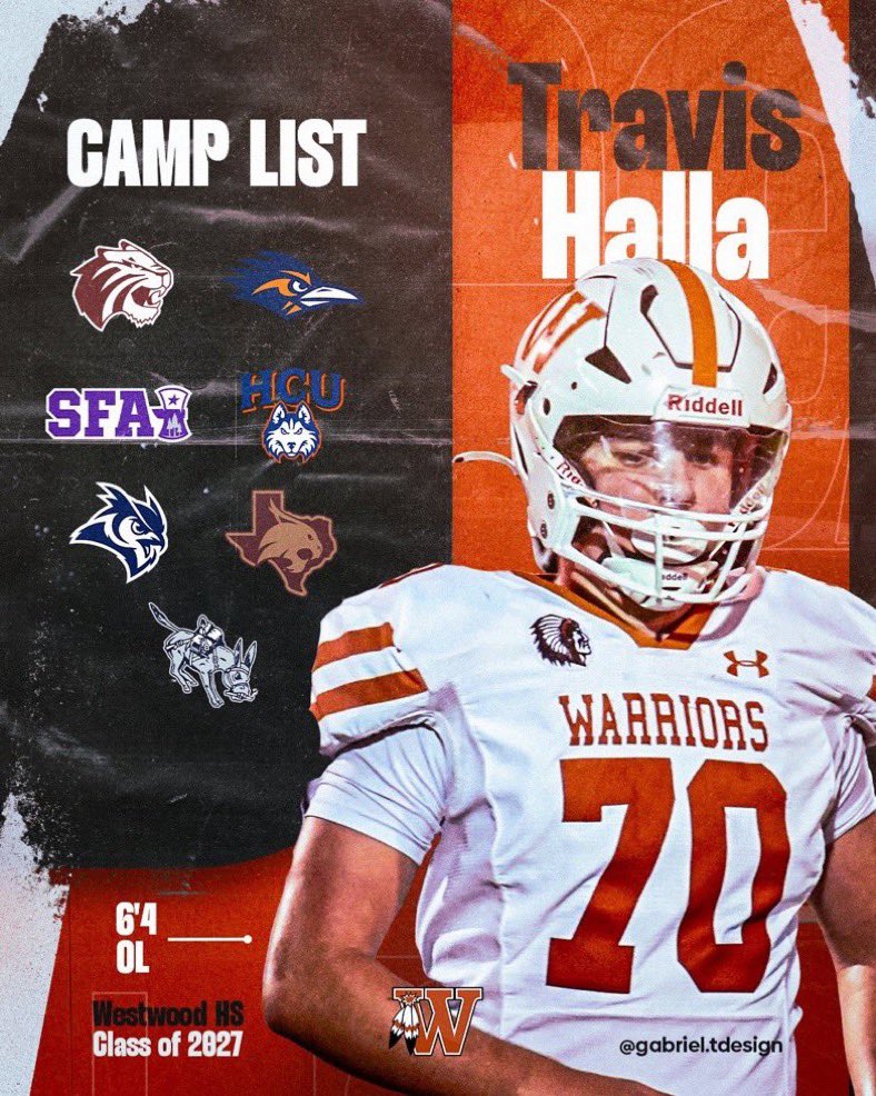 Travis Halla (@travishalla) on Twitter photo Fired up to hit the field this summer!
📅 6/02 – Trinity
📅 6/05 – UTSA
📅 6/09 – SFA
📅 6/11 – HCU
📅 6/13 – Rice
📅 6/20 – Texas State
📅 7/26 – Colorado Mines
<a href="/RecruitsCenTex/">Coach Jimmy Andrews</a> <a href="/CoachWard2/">Derek Ward, MCAA</a> <a href="/CoachLytal/">TUFB Coach_Lytal</a> <a href="/KurtTraylor/">Coach Kurt Traylor</a> <a href="/SFACoachGraf/">Garrett Graf</a> <a href="/CoachFraney/">Nick Franey</a> <a href="/_CoachMunch/">Vince Munch</a> <a href="/CoachShoeOL/">Jordan Shoemaker</a> Fired up to hit the field this summer!
📅 6/02 – Trinity
📅 6/05 – UTSA
📅 6/09 – SFA
📅 6/11 – HCU
📅 6/13 – Rice
📅 6/20 – Texas State
📅 7/26 – Colorado Mines
<a href="/RecruitsCenTex/">Coach Jimmy Andrews</a> <a href="/CoachWard2/">Derek Ward, MCAA</a> <a href="/CoachLytal/">TUFB Coach_Lytal</a> <a href="/KurtTraylor/">Coach Kurt Traylor</a> <a href="/SFACoachGraf/">Garrett Graf</a> <a href="/CoachFraney/">Nick Franey</a> <a href="/_CoachMunch/">Vince Munch</a> <a href="/CoachShoeOL/">Jordan Shoemaker</a>