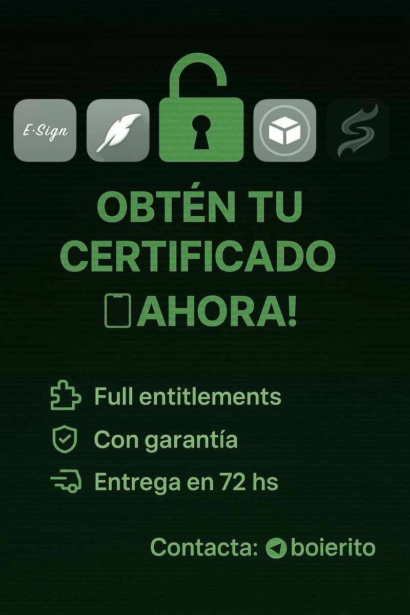 Juan Antonio 🇨🇱 (@profejuantonio) on Twitter photo 🎁 SÚPER SORTEO DE 5️⃣ CERTIFICADOS PARA INSTALAR APLICACIONES #IPA ILIMITADAS, PERMANENTES Y 100% SIN PC 🪄
🎥 youtu.be/NaSiL9zpOKw
1️⃣ Seguir a quien las regala <a href="/LBoiero/">Lucas Boiero</a> 📌
2️⃣ Ser miembro del grupo t.me/ProfeJailbreak 📲
3️⃣ A esta publicación darle #RePost y Me Gusta ❤️ 🎁 SÚPER SORTEO DE 5️⃣ CERTIFICADOS PARA INSTALAR APLICACIONES #IPA ILIMITADAS, PERMANENTES Y 100% SIN PC 🪄
🎥 youtu.be/NaSiL9zpOKw
1️⃣ Seguir a quien las regala <a href="/LBoiero/">Lucas Boiero</a> 📌
2️⃣ Ser miembro del grupo t.me/ProfeJailbreak 📲
3️⃣ A esta publicación darle #RePost y Me Gusta ❤️