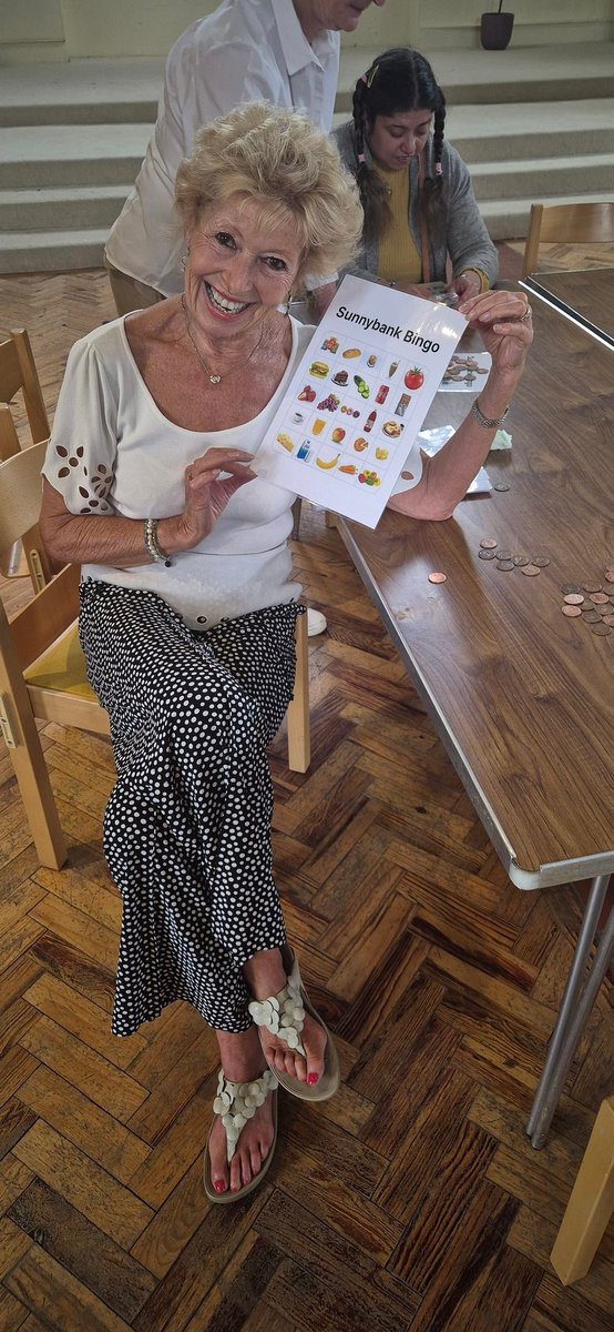 Give it Away at <a href="/SunnybankEpsom/">Sunnybank Trust</a> Charlotte played #bingo with visitors from the #Community with #learningdifficulties being supported by this #Charity ! Pink envelope will go towards fun summer events for these hugely #disadvantaged local residents needing #support and #advocacy