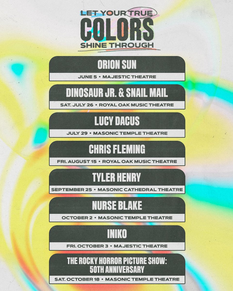 Happy Pride Month to all LGBTQ+ fans and artists who make our stages shine brighter 🌈💗

 We’re honored to host an incredible lineup of queer talent this year. 

🎫: buff.ly/JRQ7tCJ