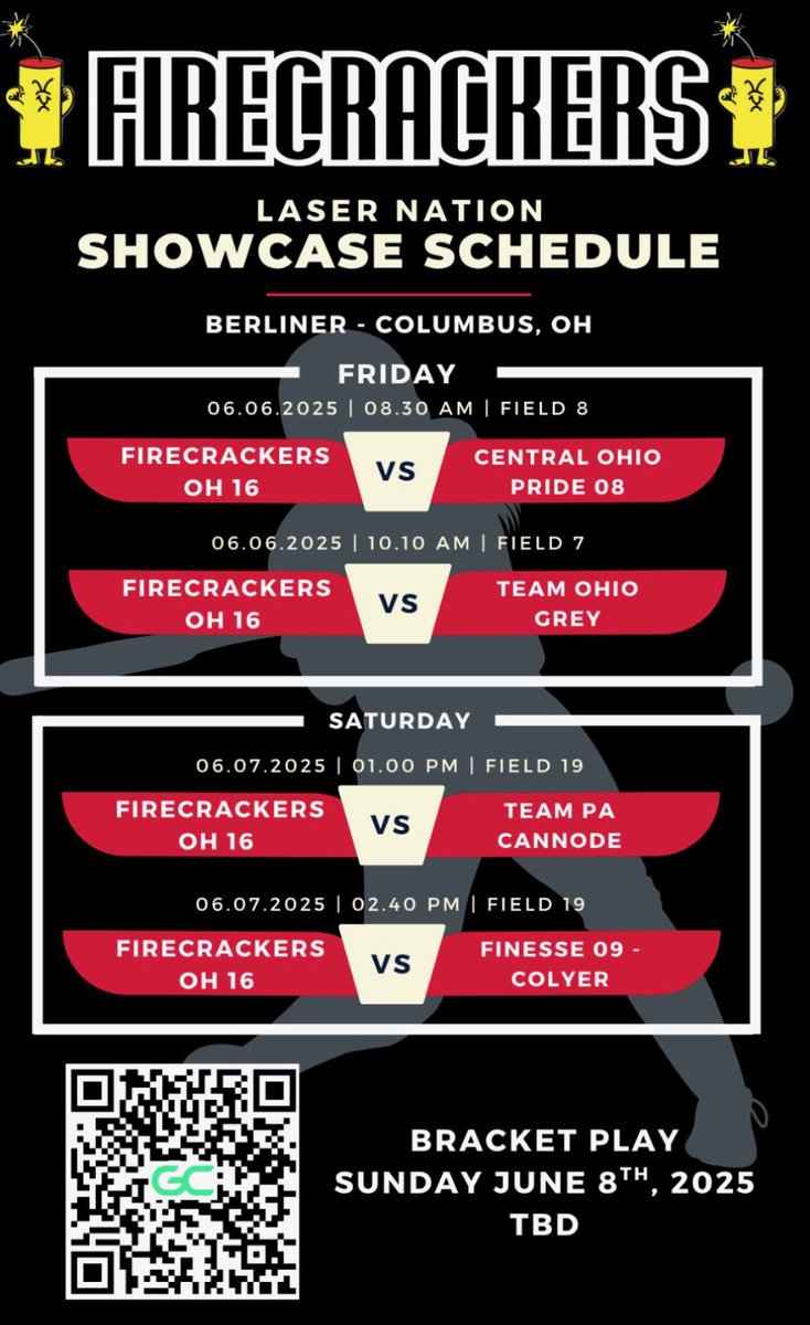 Can’t wait to kick off the summer this weekend at the Lasers Nation Showcase! <a href="/Firecrackersinc/">Firecracker Softball</a>