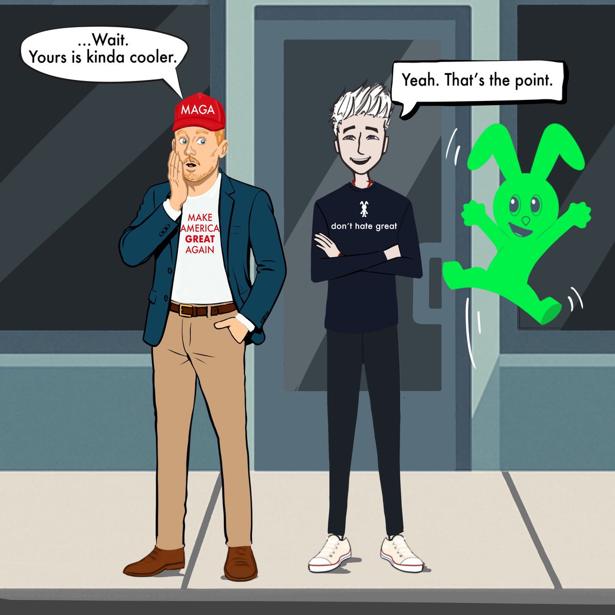 #MAGA 2.0 - The Spin-Off
Worn by <a href="/stickchronicles/">The Stick Chronicles</a>.
Approved by <a href="/GoodFuckingB/">good fucking bunny</a> and <a href="/brokebackUSA/">David Leatherwood 🇺🇸</a> .
Feared by the algorithm. 

#donthategreat 
#TheStickChronicles #gfb #Comics #Comic #USA #Patriot #AmericaFirst #USAToday #MAHA #Meme #BrokebackUSA #DavidLeatherwood