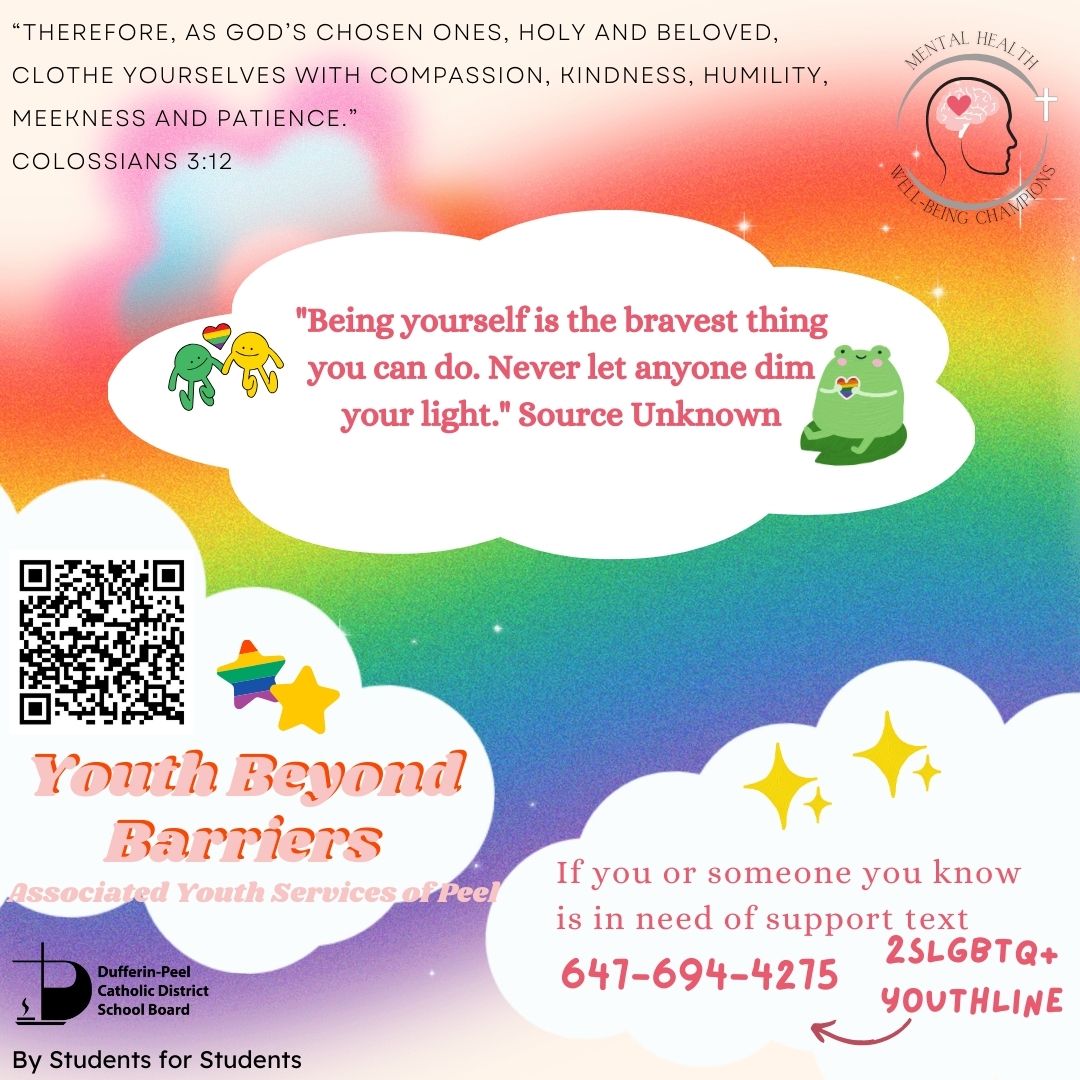 June is Pride Month, an invitation to think about the ways in which members of these communities have been, and continue to be, marginalized, and how we can address and respond in a caring and compassionate manner that centers human dignity. Thank you Student MHWB Champions.