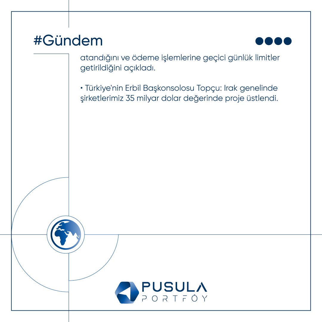 Gündem | Haftanın Öne Çıkan Yurt İçi ve Yurt Dışı Gelişmeleri ve Ekonomi dünyasında dikkat çeken başlıklar:

#PusulaPortföy #Ekonomi #Finans #Gündem #Yatırım