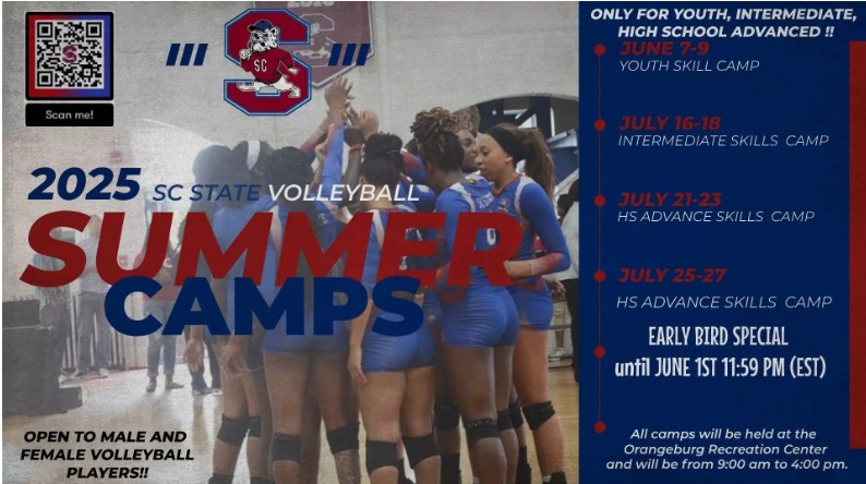 SAVE THE DATE!
We are excited to announce our Summer Volleyball Camps for 2025! Welcoming male and female volleyball players to join our Youth, Intermediate, and HS advanced camps. Get ready for an exhilarating experience! 

CLICK LINK: …carolinastatevolleyballsummercamp.com