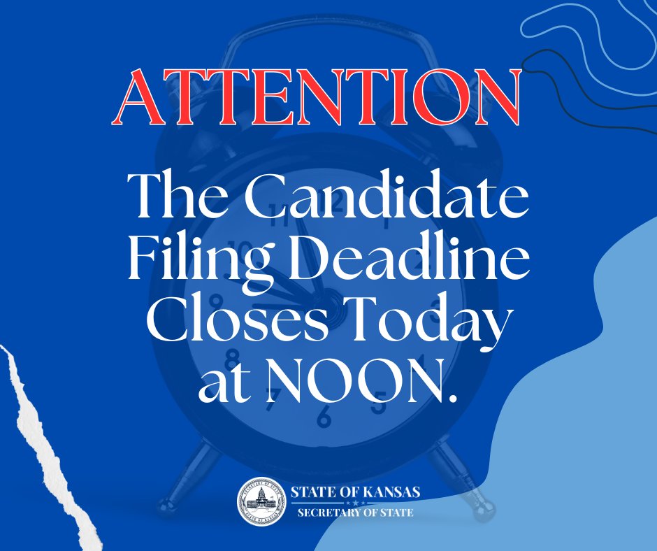 KansasSOS's tweet image. #ksleg #kselections #filingdeadline