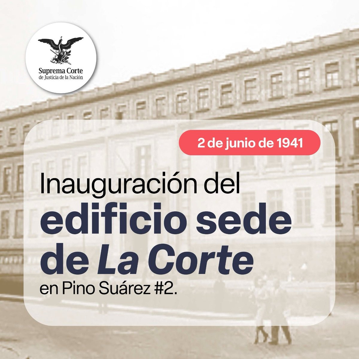 🏛️ Un día como hoy de 1941, Lázaro Cárdenas inauguró la sede de #LaCorte en el Zócalo de la Ciudad de México; ícono del Poder Judicial de la Federación.