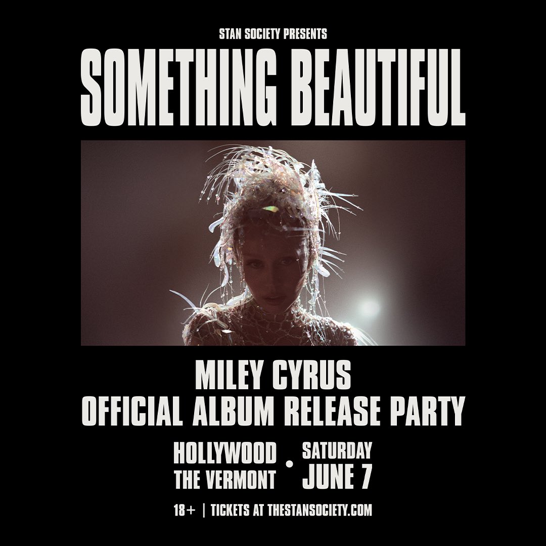 mileyworld (@mileyworld) on Twitter photo MILEY CYRUS OFFICIAL FAN ALBUM RELEASE PARTY.
June 7th. The Vermont Hollywood. Hosted by <a href="/thestansociety/">stansociety</a>.
Tickets at thestansociety.com MILEY CYRUS OFFICIAL FAN ALBUM RELEASE PARTY.
June 7th. The Vermont Hollywood. Hosted by <a href="/thestansociety/">stansociety</a>.
Tickets at thestansociety.com