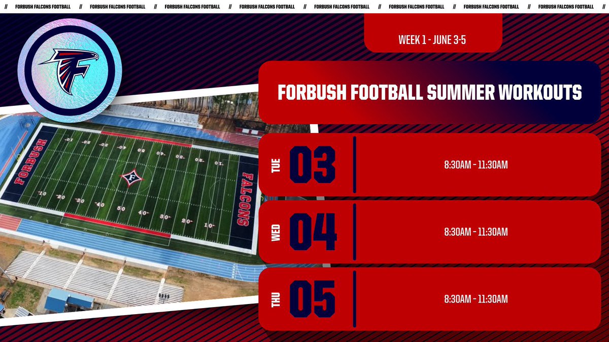 Summer schedule for Week 1! Players, make sure your Dragonfly is complete and your physical is up to date! #AirRaid