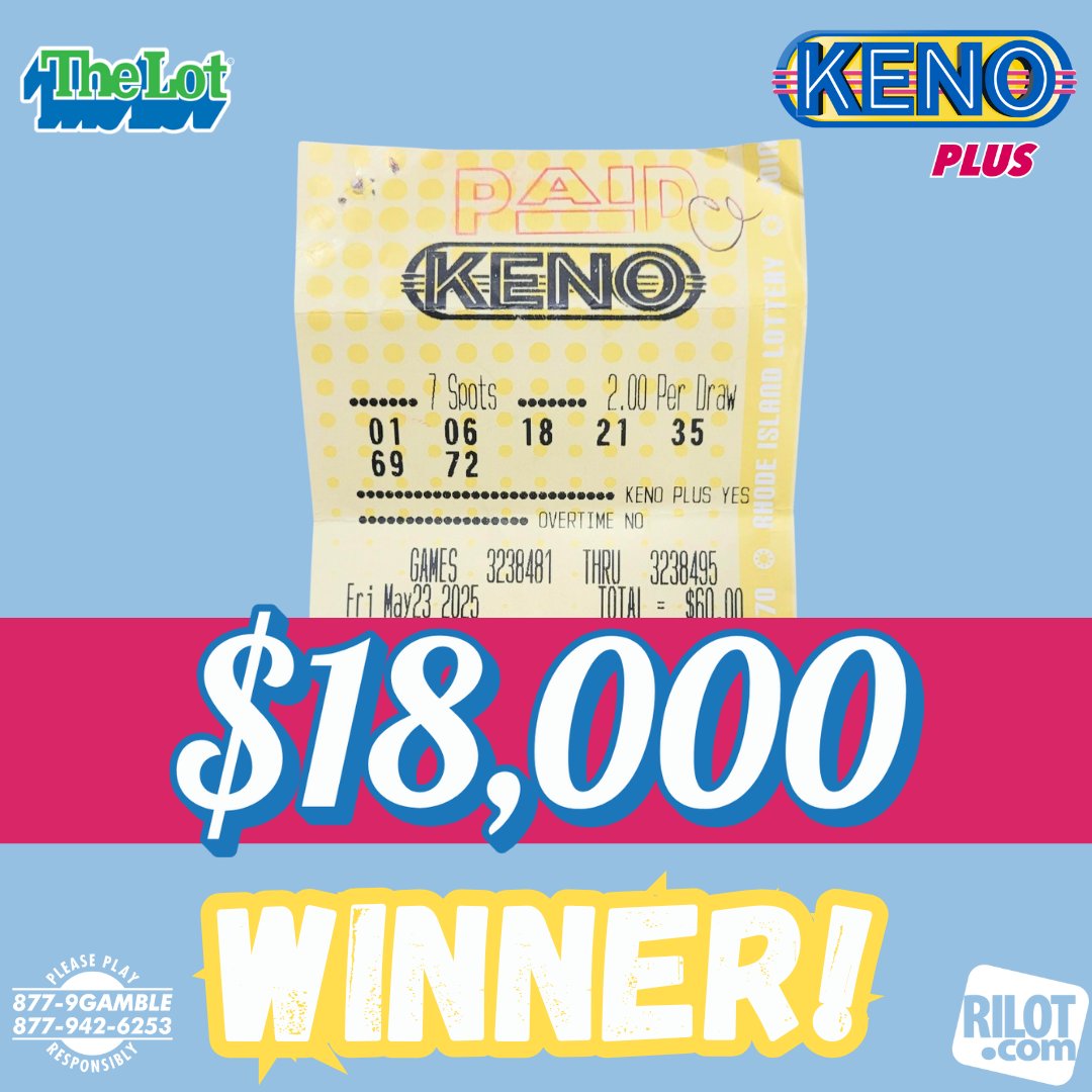 💥 A Johnston man scored $18,000 at Quick Fuel in Providence with a 2X multiplier!

💥 A Warwick man won $12,750 at East Providence Elks with a 3X multiplier!