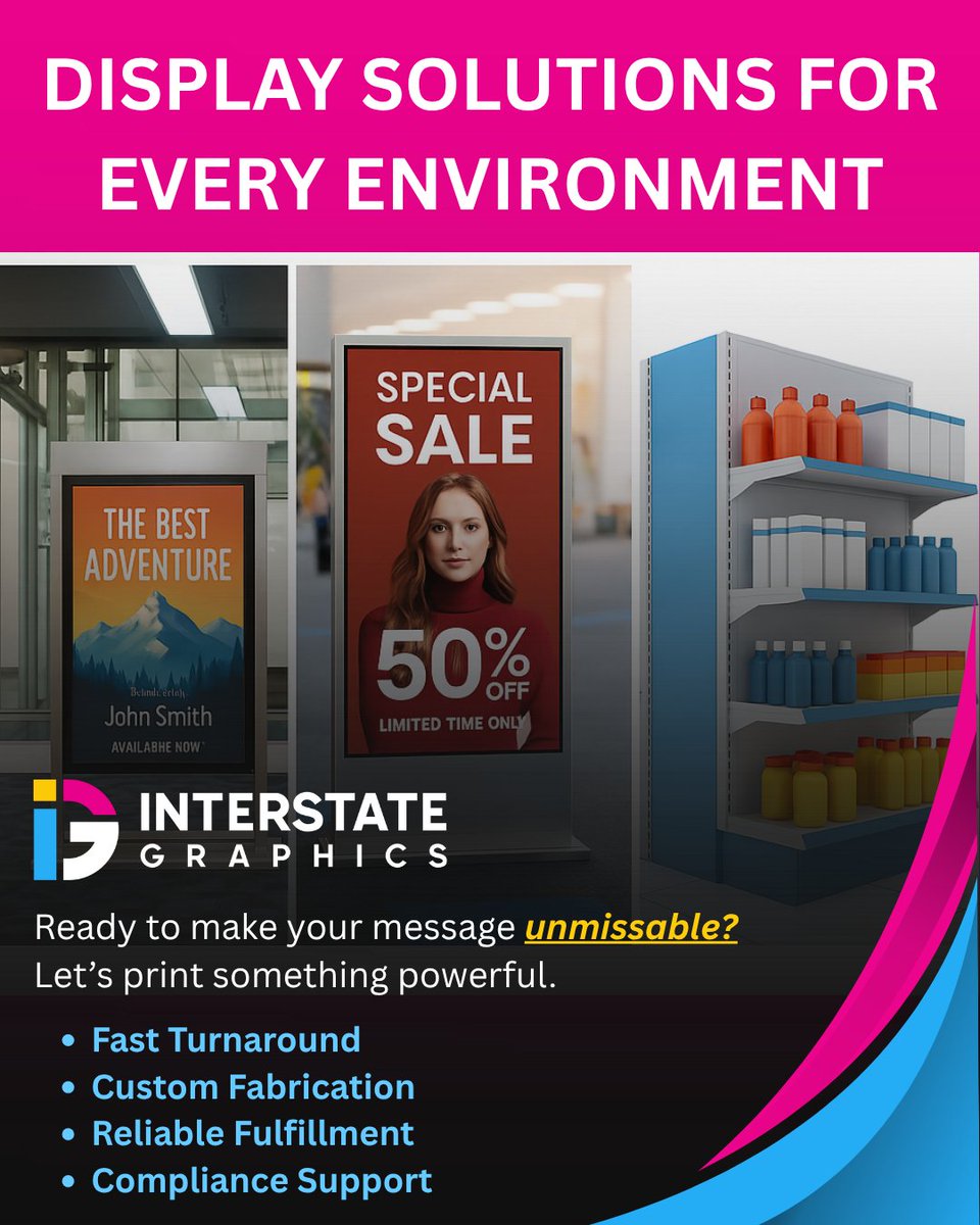 igiprint's tweet image. 🖨️ Your Brand Deserves to Be Seen. Clearly.
From bold banners to retail displays that stop shoppers in their tracks — we help you bring your brand to life at scale, with speed and precision.

hubs.la/Q03qb_zz0
#RetailGraphics #WideFormatPrinting #FranchiseMarketing