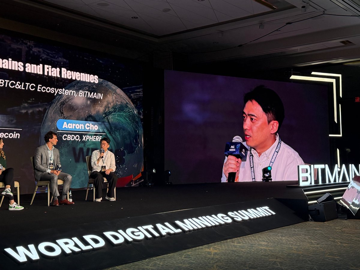 Xphere_official's tweet photo. The World Digital Mining Summit is over — and what a productive time it was. Thanks to all who joined us! Onward and upward. 🚀
And here are some pictures of Aaron Cho speaking at the Panel Talk🎤
#xphere #WDMS https://t.co/zMhUzp9x5M
