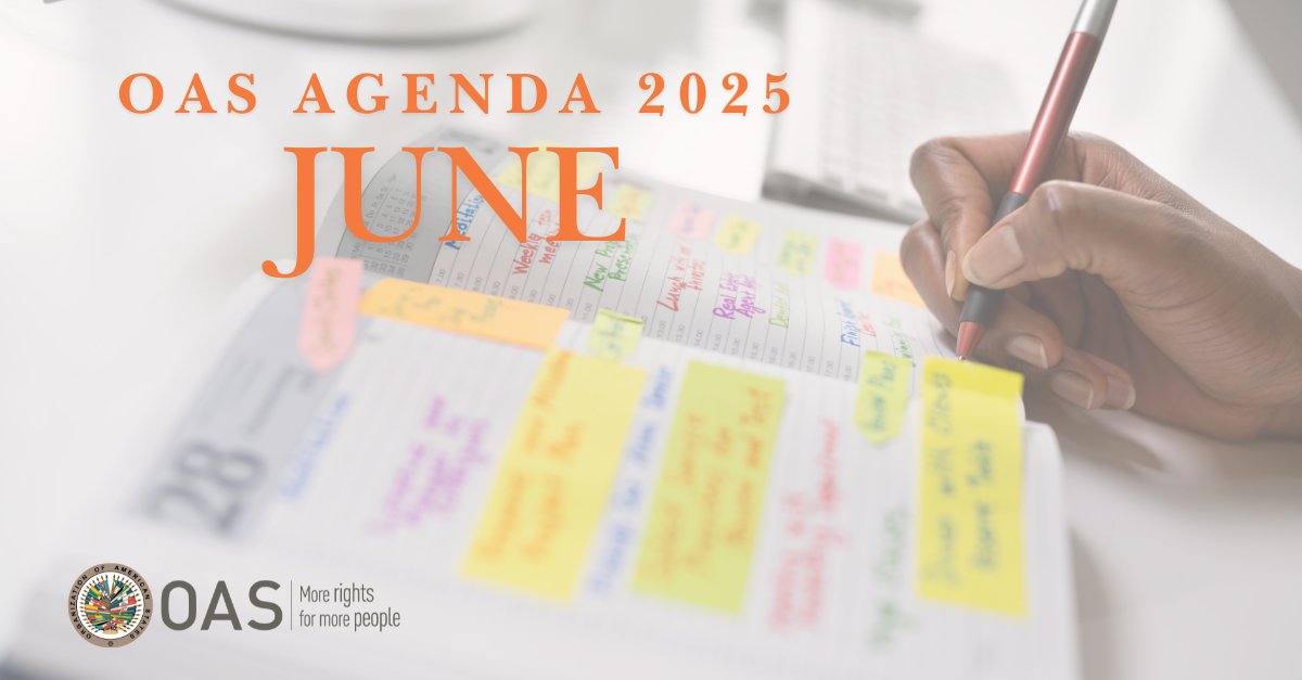 🔍 Explore events, workshops, and courses that promote development, democracy, security, and human rights in the region. 

🗓️ All of this is part of the #OASAgenda for #JUNE. Discover it here 👉us1.campaign-archive.com/?e=[UNIQID]&u=…