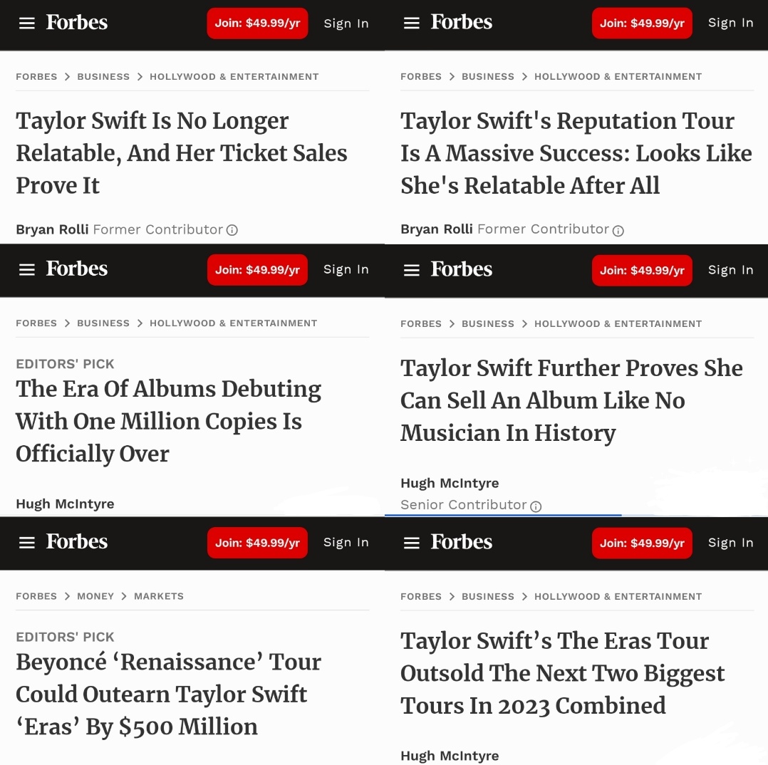 Taylor proving forbes wrong again and again