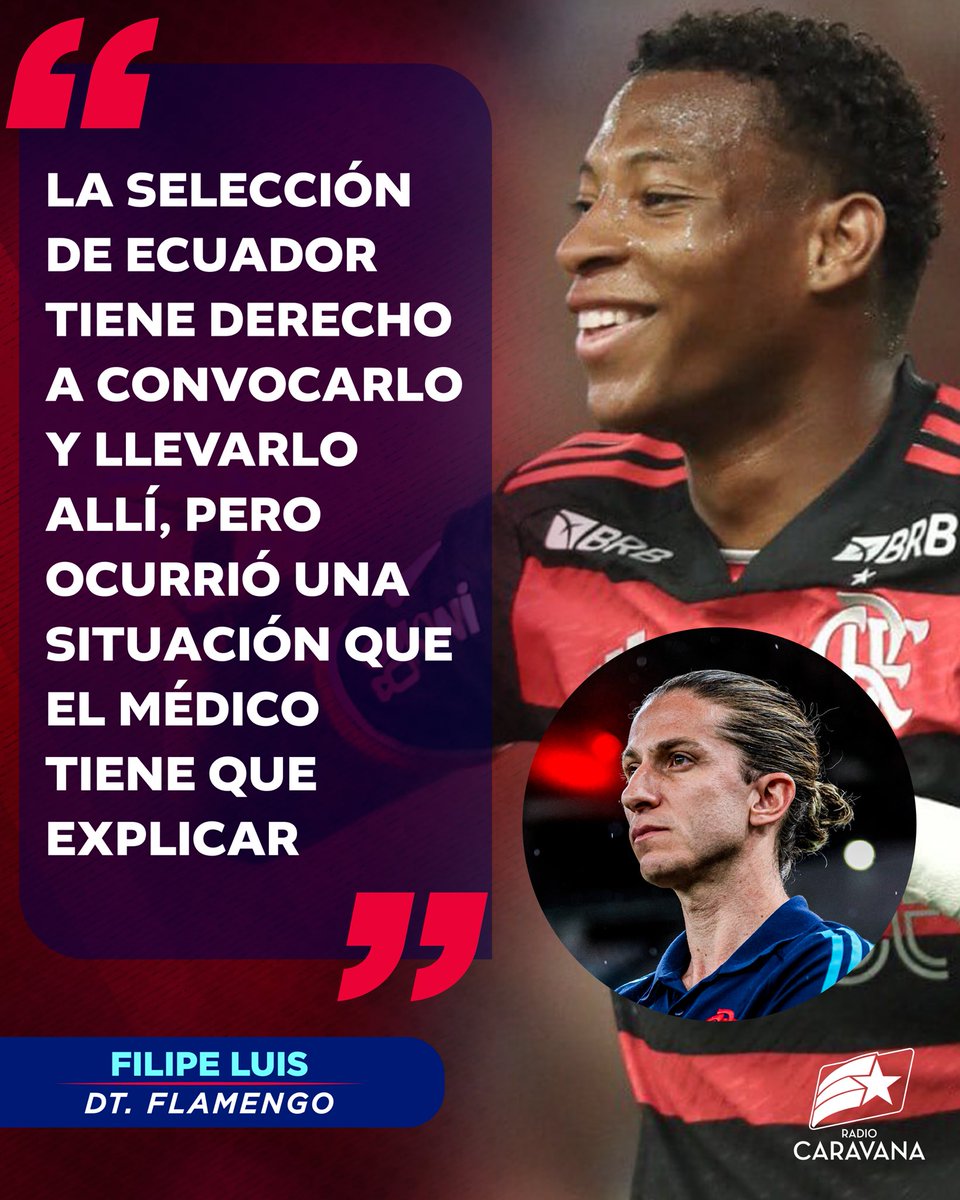 “𝐍𝐎 𝐇𝐀𝐘 𝐅𝐎𝐑𝐌𝐀 𝐃𝐄 𝐐𝐔𝐄 𝐏𝐔𝐄𝐃𝐀 𝐄𝐍𝐓𝐑𝐀𝐑 𝐀𝐋 𝐂𝐀𝐌𝐏𝐎” 😨

Filipe Luis, técnico de Flamengo, se pronunció sobre la lesión de Gonzalo Plata y su convocatoria a La Tri 🎙️

#CaravanaPorElMundo